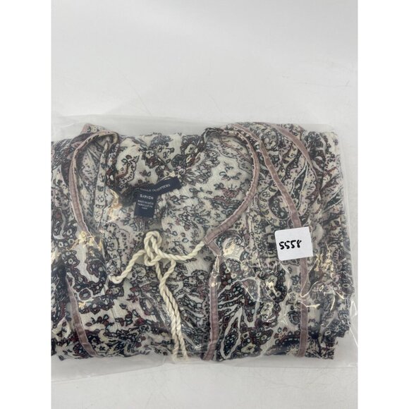American Eagle Outfitters Women's Paisley Boho Tassel Top Shirt Size Small - Picture 15 of 15